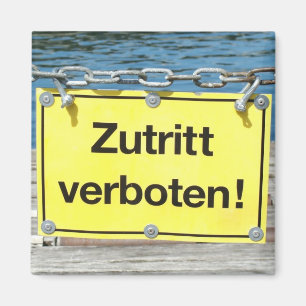 German "No entry" Sign - Refrigerator Magnet