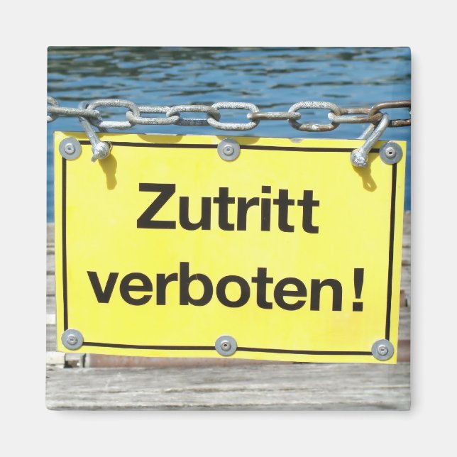 German "No entry" Sign - Refrigerator Magnet (Front)
