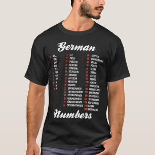 German Numbers German Language Cheatsheet T-Shirt