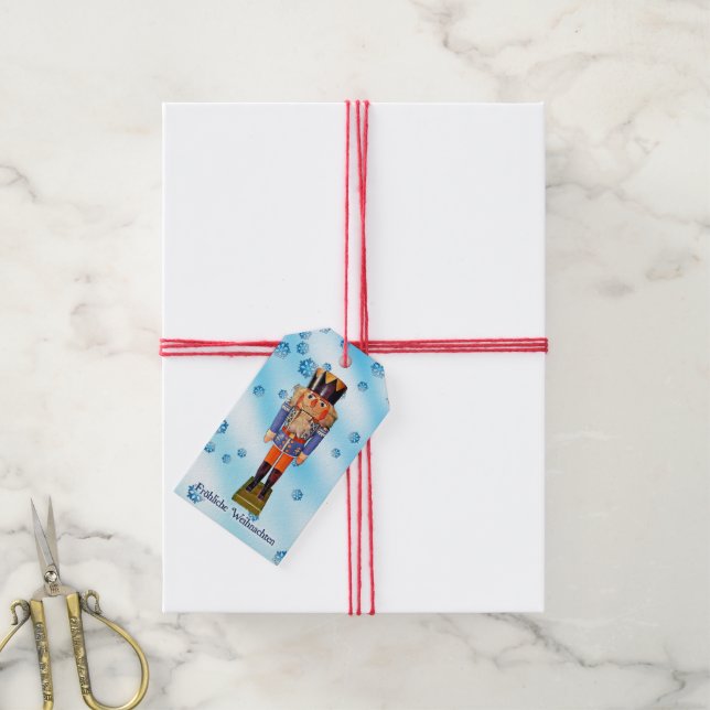 German Nutcracker - Fröhliche Weihnachten Gift Tags (With Twine)