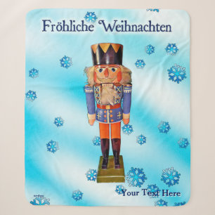 German Nutcracker - Fröhliche Weihnachten Sherpa Blanket