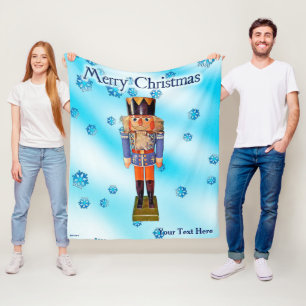 German Nutcracker - Merry Christmas Fleece Blanket