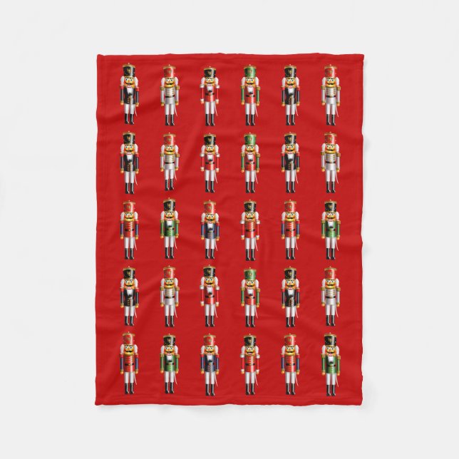 German Nutcracker Toy Soldiers Fleece Blanket (Front)