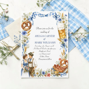 German Oktoberfest Alpine Bavarian Wedding Invitation