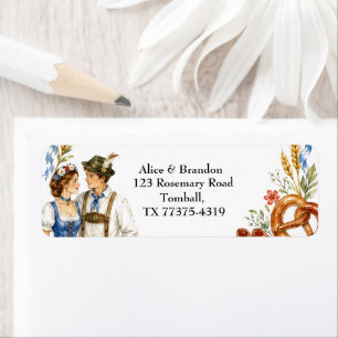 German Oktoberfest Bavarian Beer Wedding Return Address Label