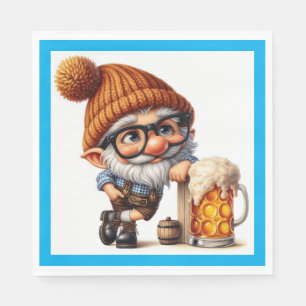 German Oktoberfest Beer Gnome Napkin