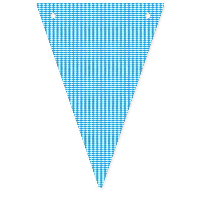 German Oktoberfest Blue White Bavarian Pattern Bunting (First Flag)