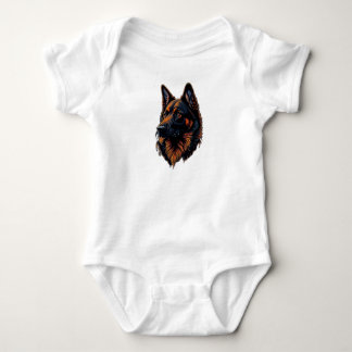 German Pastor Black Orange Baby Bodysuit