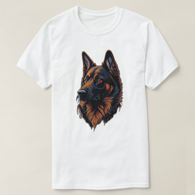 German Pastor Black Orange T-Shirt (Design Front)