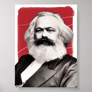 German Philosopher Karl Marx illustration Poster