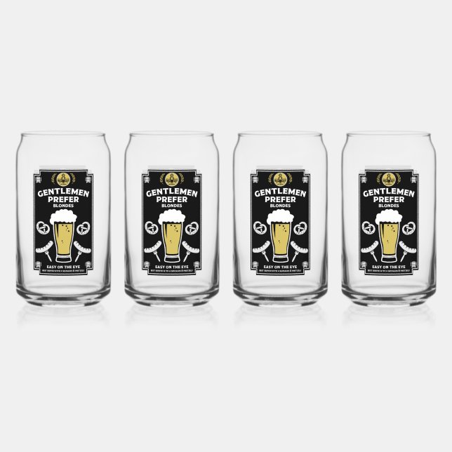 German Pilsner Beer And sausage Can Glass (Front)