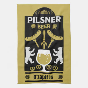 German Pilsner Beer Drinkers Tea Towel