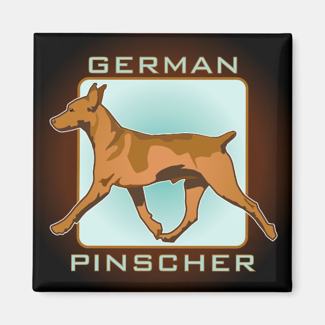 German Pinscher Badge, square Magnet (Front)