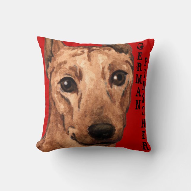 German Pinscher Colour Block Cushion (Front)