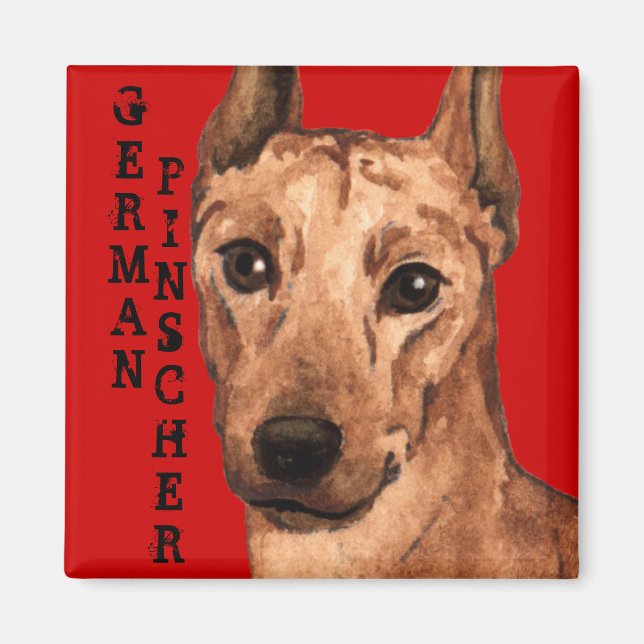 German Pinscher Colour Block Magnet (Front)