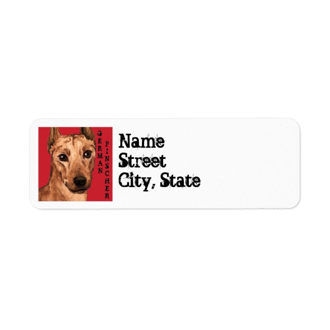 German Pinscher Colour Block Return Address Label (Front)