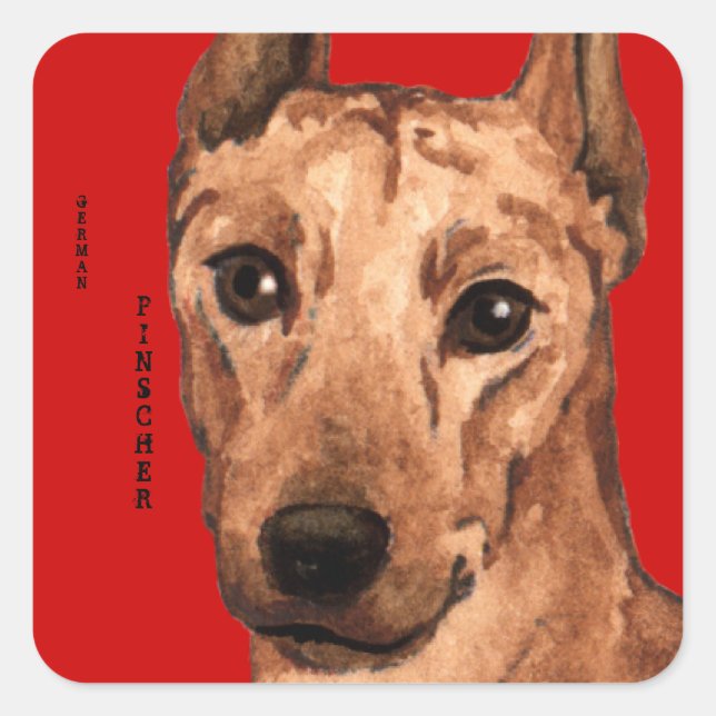 German Pinscher Colour Block Square Sticker (Front)