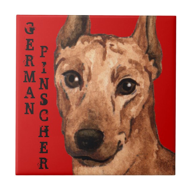 German Pinscher Colour Block Tile (Front)