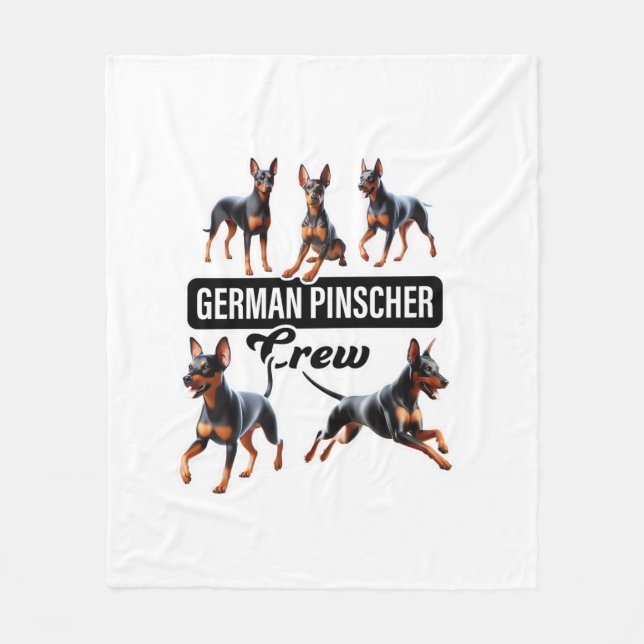 German Pinscher Crew  Fleece Blanket (Front)