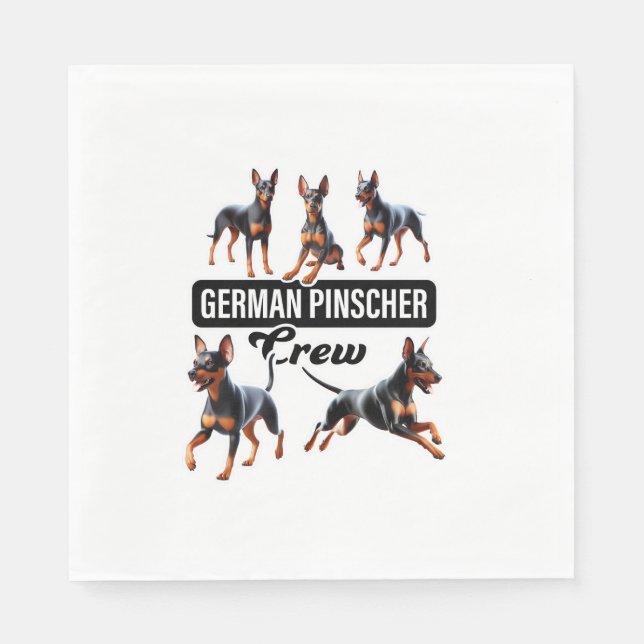 German Pinscher Crew  Napkin (Front)