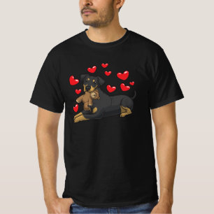 German Pinscher Dog With Stuffed Animal T-Shirt