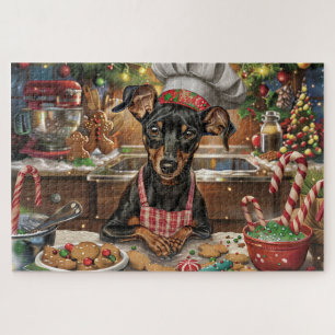 German Pinscher Holiday Baking: Festive Christmas Jigsaw Puzzle
