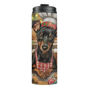 German Pinscher Holiday Baking: Festive Christmas Thermal Tumbler