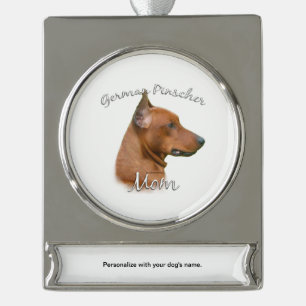 German Pinscher Mum 2 Silver Plated Banner Ornament
