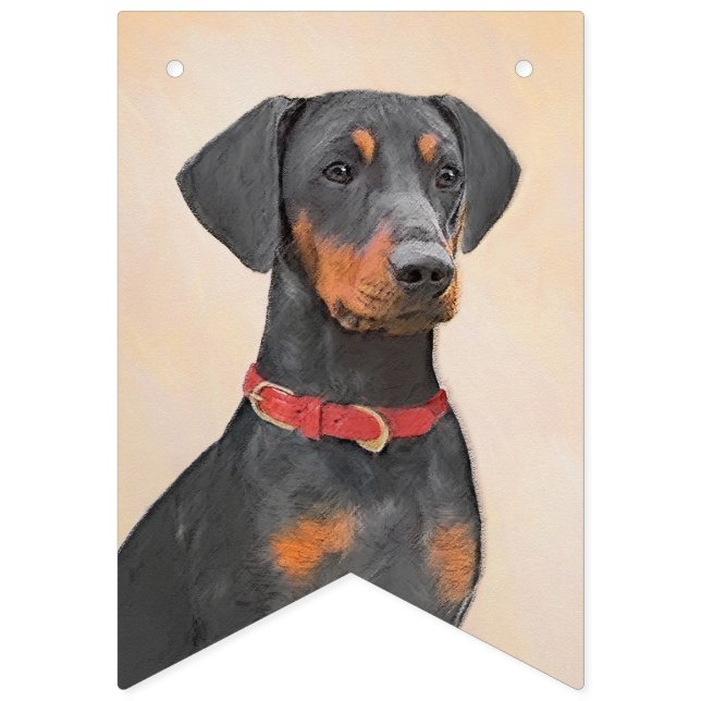 German Pinscher Painting Original Animal Art Bunting (First Flag)