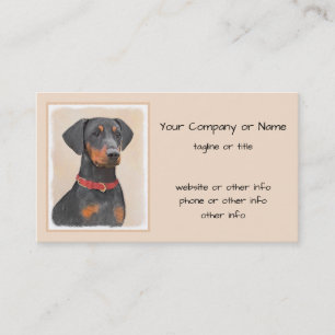 German Pinscher Painting Original Animal Art Business Card