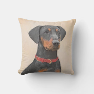 German Pinscher Painting Original Animal Art Cushion
