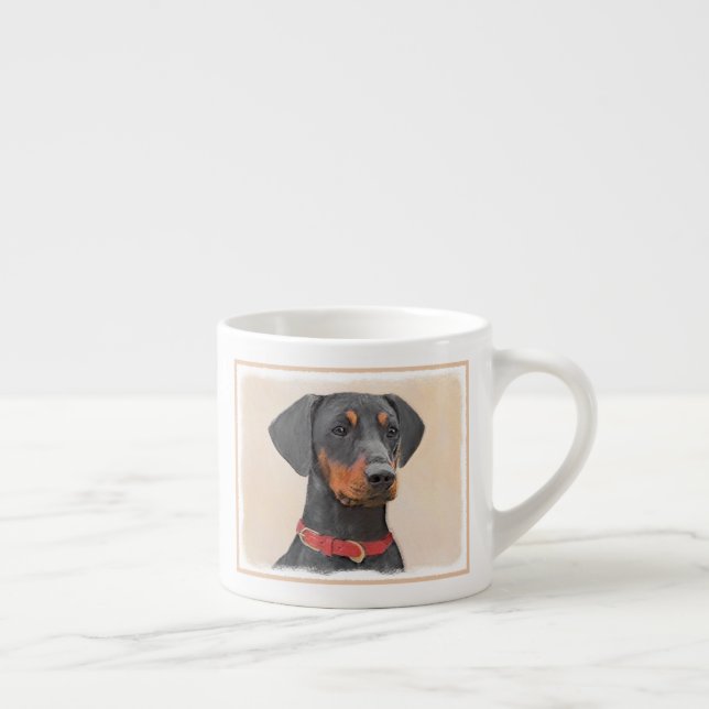 German Pinscher Painting Original Animal Art Espresso Cup (Right)