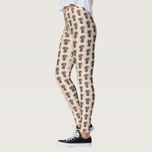German Pinscher Painting Original Animal Art Leggings