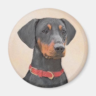 German Pinscher Painting Original Animal Art Magnet