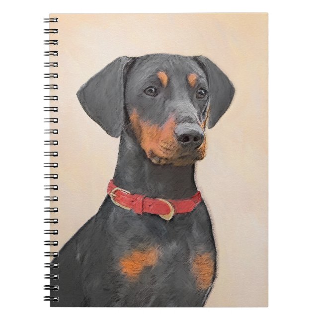 German Pinscher Painting Original Animal Art Notebook (Front)