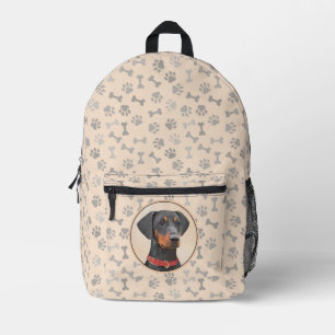 German Pinscher Painting Original Animal Art Printed Backpack
