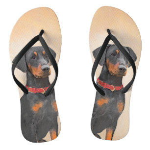 German Pinscher Painting Original Animal Art Thongs