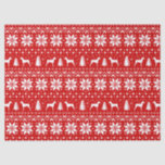German Pinscher Silhouettes Christmas Pattern Red Tissue Paper<br><div class="desc">Festive Red and White Christmas Sweater Style Pattern with German Pinscher Silhouettes</div>