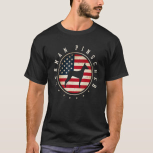 German Pinscher Usa Flag 4th July Dog Mom Dad T-Shirt