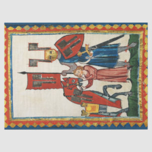 GERMAN POET AS TEUTONIC KNIGHT MEDIEVAL MINIATURE  TISSUE PAPER