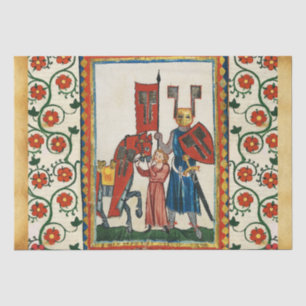 GERMAN POET AS TEUTONIC KNIGHT MEDIEVAL MINIATURE TISSUE PAPER