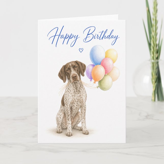 German Pointer Birthday Card (Front)