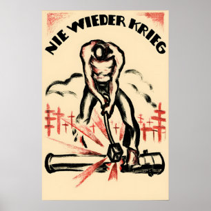 German Political Poster No More Wars Anti-War Art