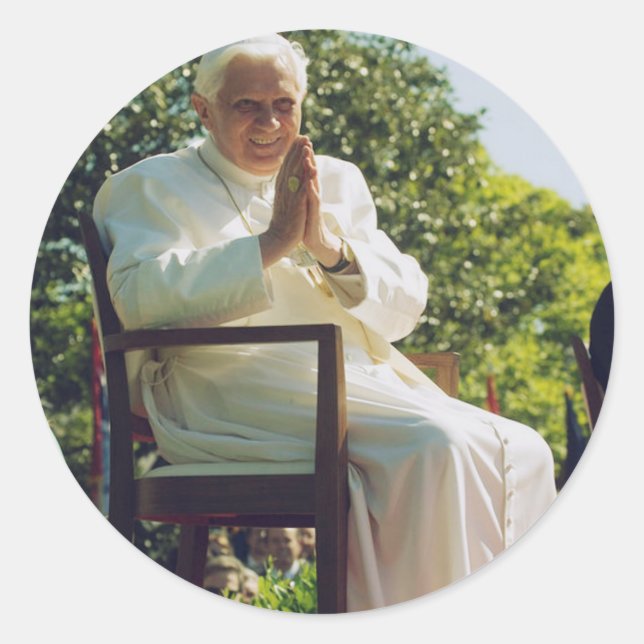 German Pope Benedict Classic Round Sticker (Front)