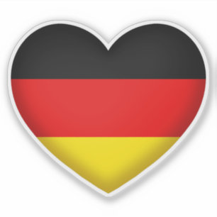 German Pride Black Red Gold Heart Flag Colours