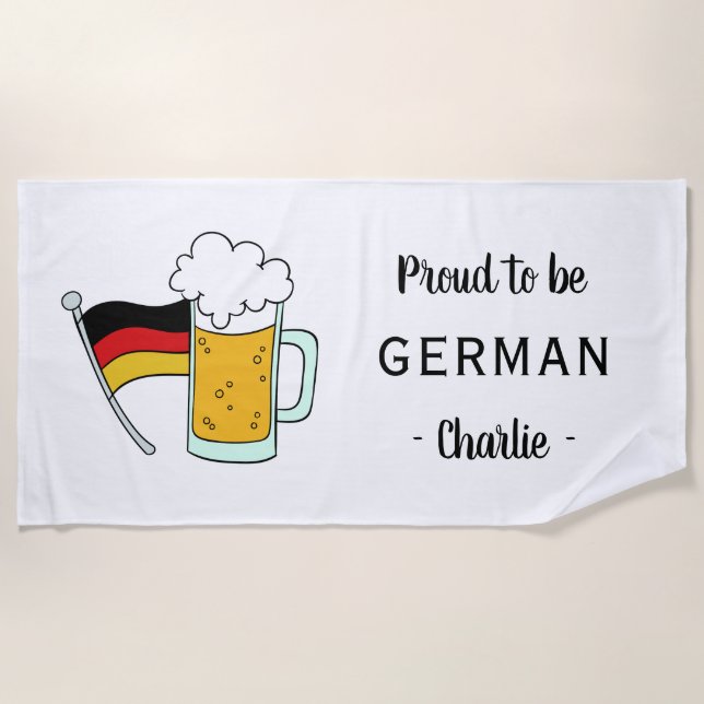 German Pride / Octoberfest custom text beach towel (Front)