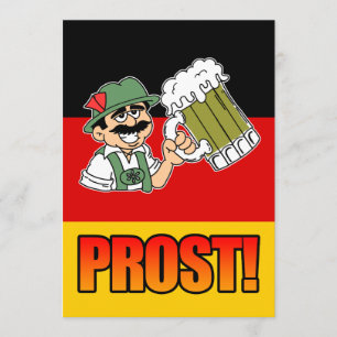 German Prost Lederhosen Man Party Invite