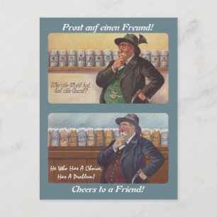 German Proverb Postcrossing Friend Toast Postcard