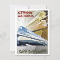 German Railroad Travel Poster Style Retro Inspired