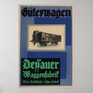 German Railways Poster Dessau Train Car Factory